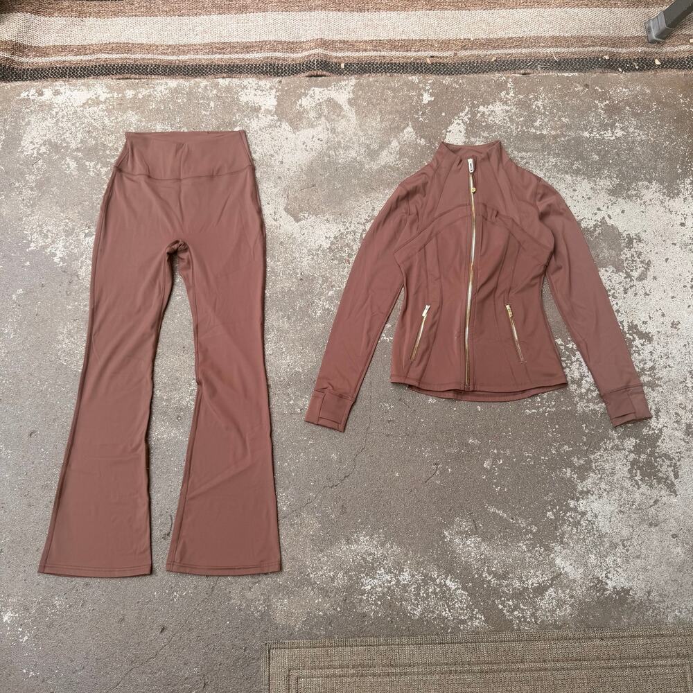 Lululemon Espresso Brown Matching
Gym Set • Flare Yoga Pants & Define Jacket 🤎